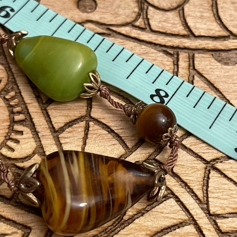 VINTAGE GLASS STONE NECKLACE - Picture 12 of 13